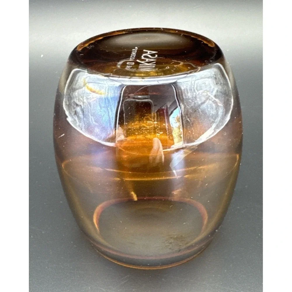 Mikasa Home Accents Solaris Amber Brown Art Glass Votive Candle Holder